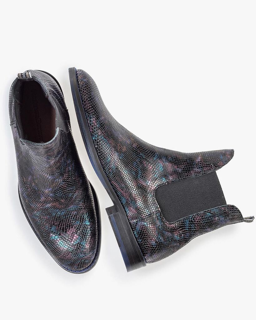 Chelsea boot croco print blue