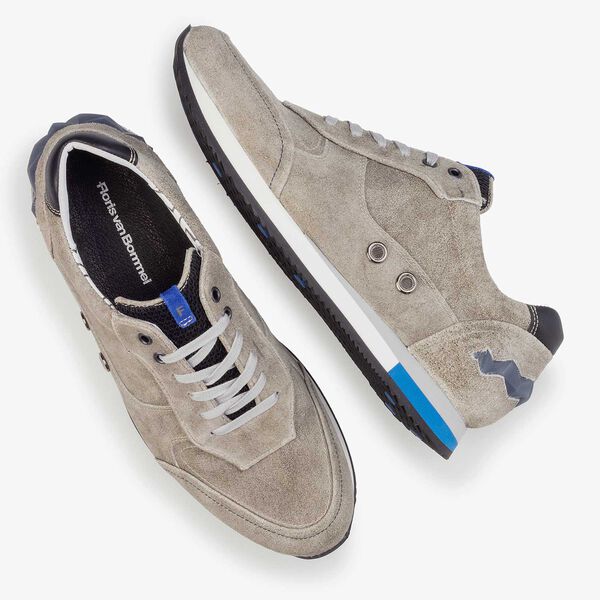 Olive green suede leather sneaker