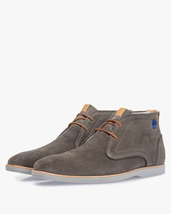 Boot suede leather dark grey