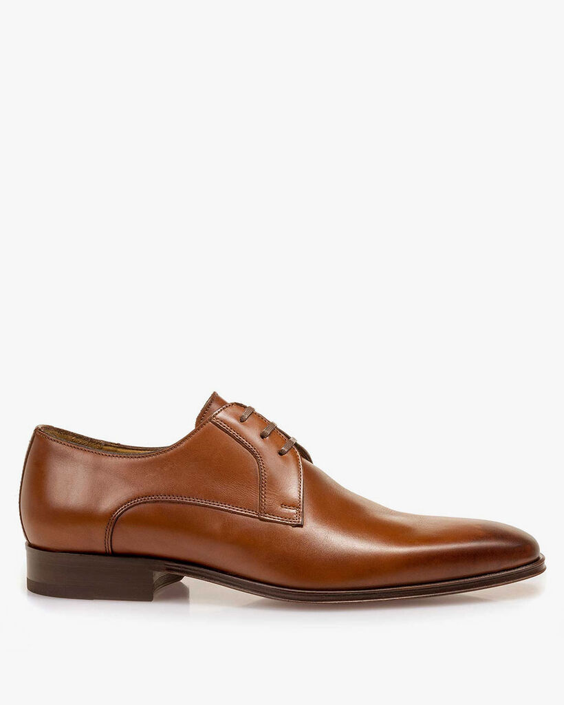 Lace shoe calf leather cognac