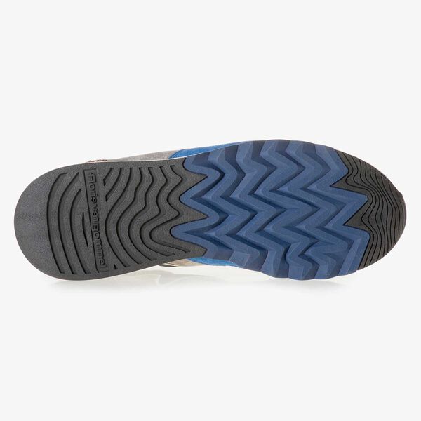 Blue-orange suede leather sneaker