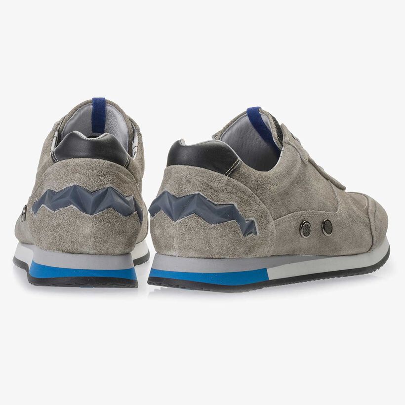 Olive green suede leather sneaker
