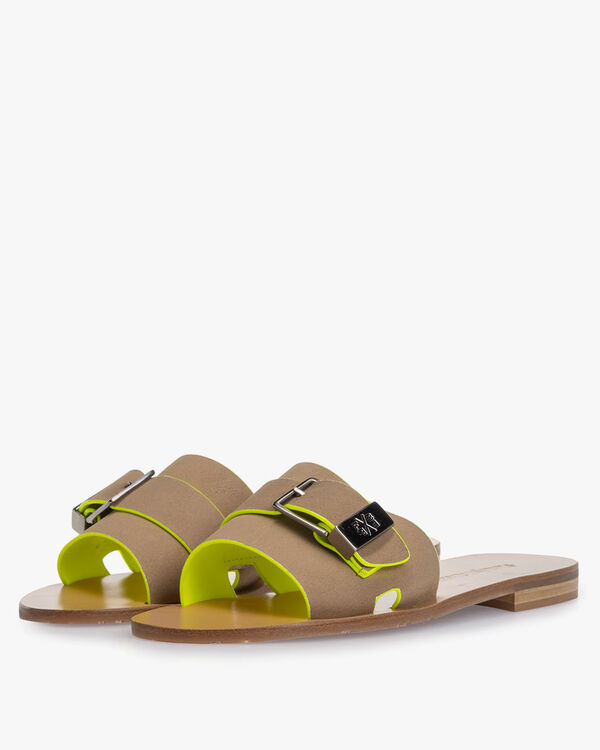 Slipper suede leather beige