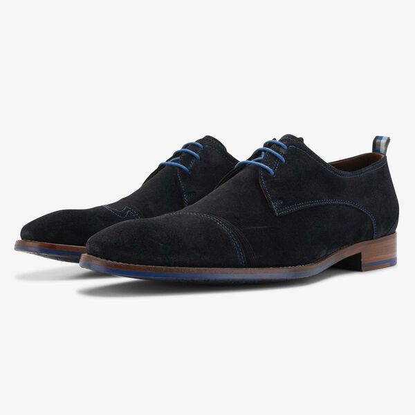 Blue suede lace shoe