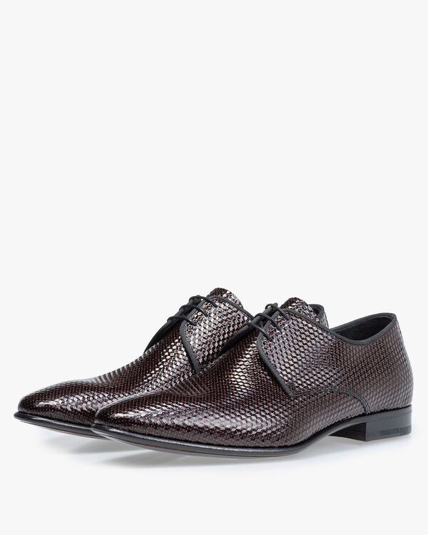 Lace shoe printed leather red