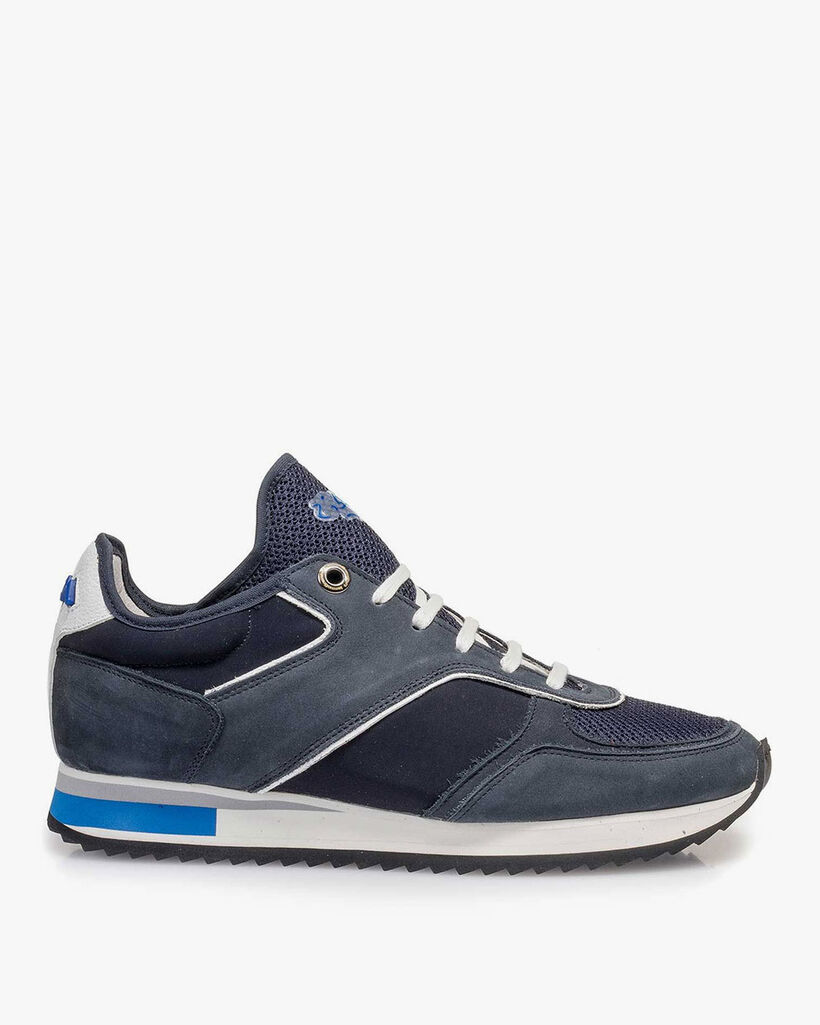 Dark blue nubuck leather sneaker