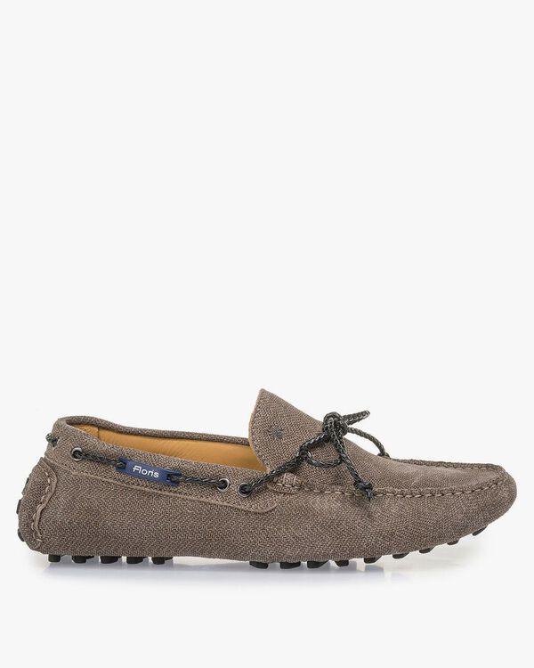 Calf suede leather moccasin