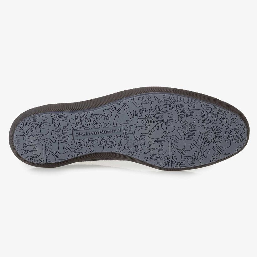 Dark blue printed suede leather lace shoe