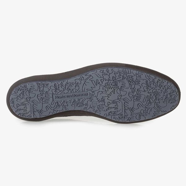 Dark blue printed suede leather lace shoe