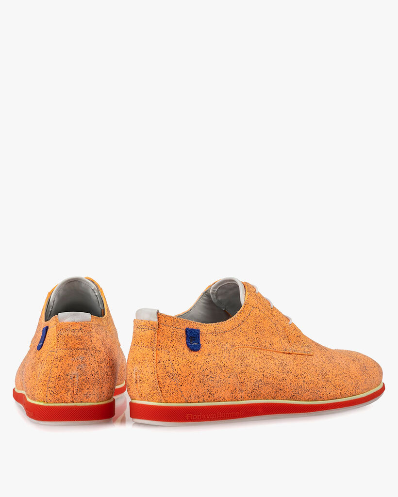 Lace shoe suede leather orange