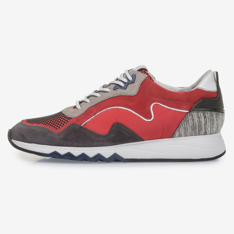 Red suede leather sneaker