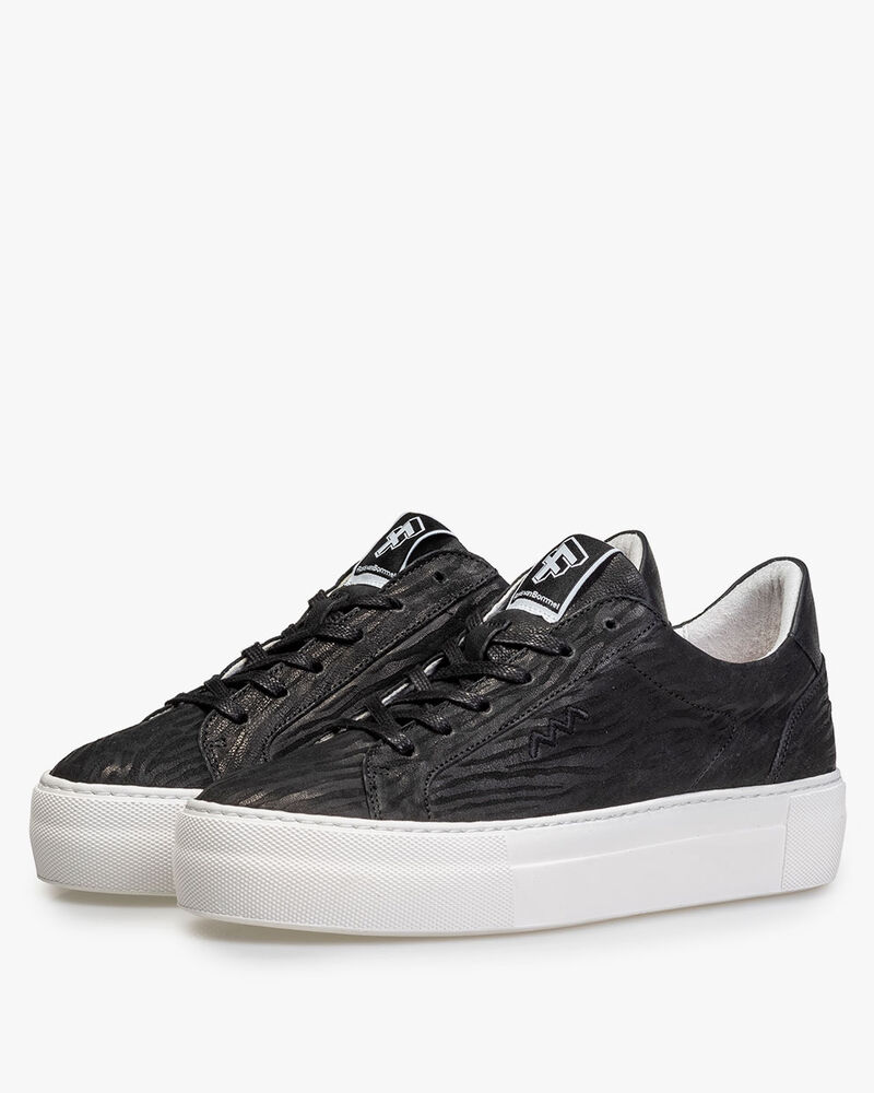 Sneaker printed leather black