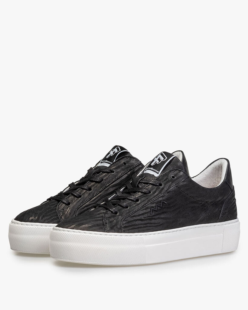 Sneaker printed leather black