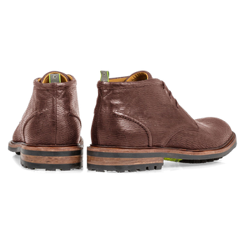 Lace boot brown with print