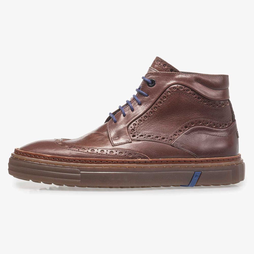 Red-brown calf leather boot