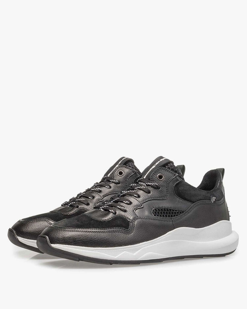 Black calf leather sneaker
