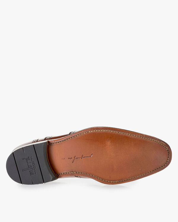 Dark cognac-coloured calf leather brogue