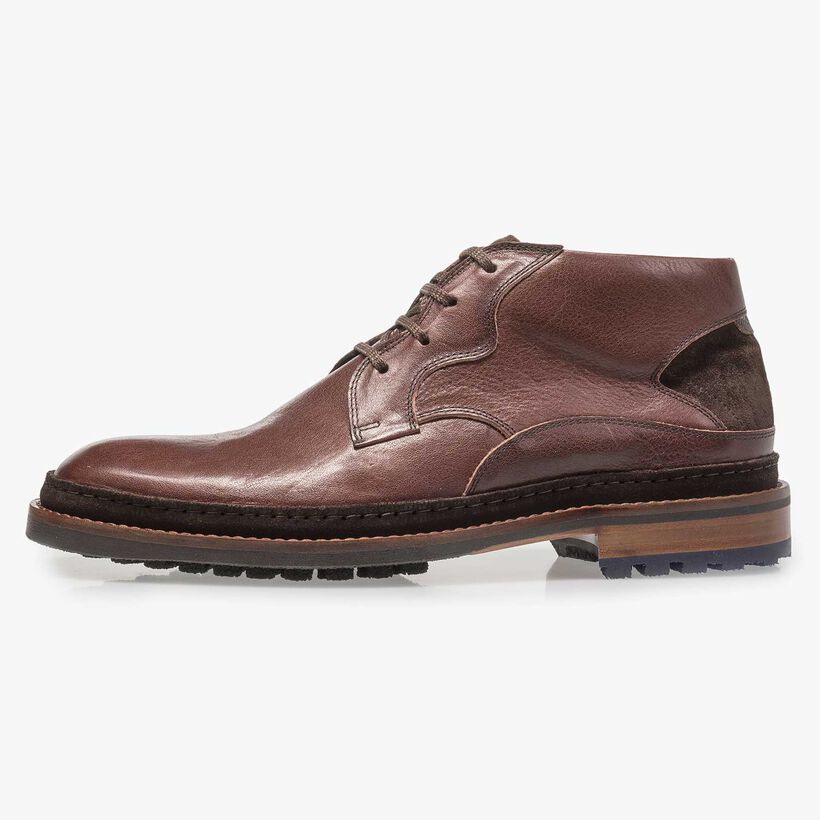 Red-brown calf leather boot