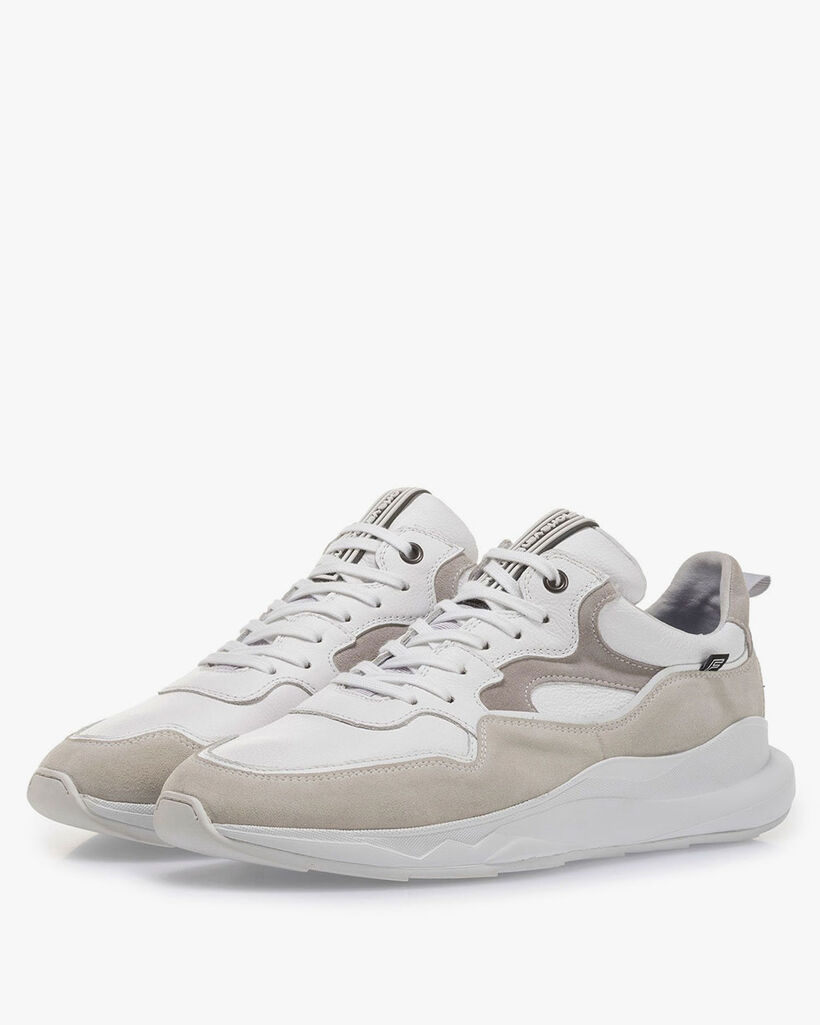 White sneaker suede leather