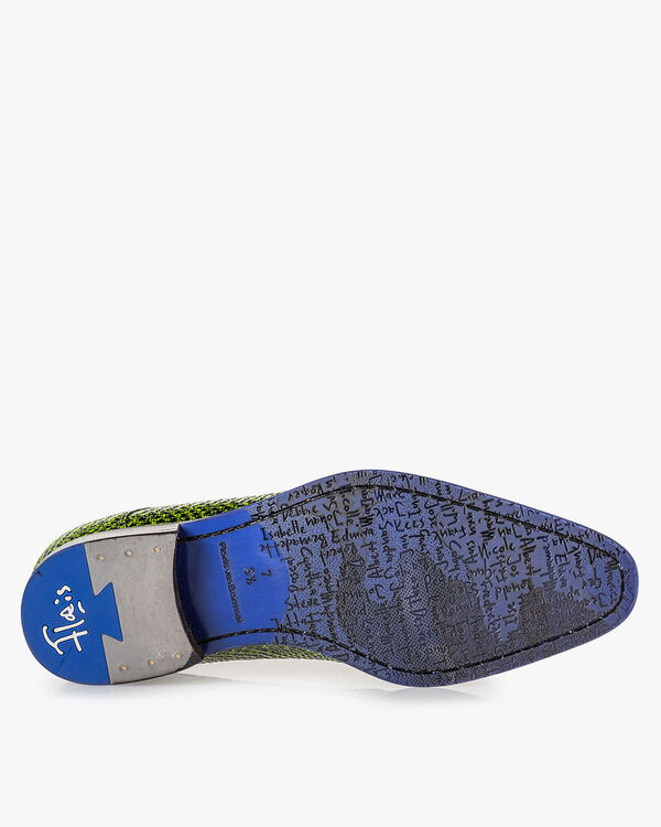 Lace shoe snake print dark yellow