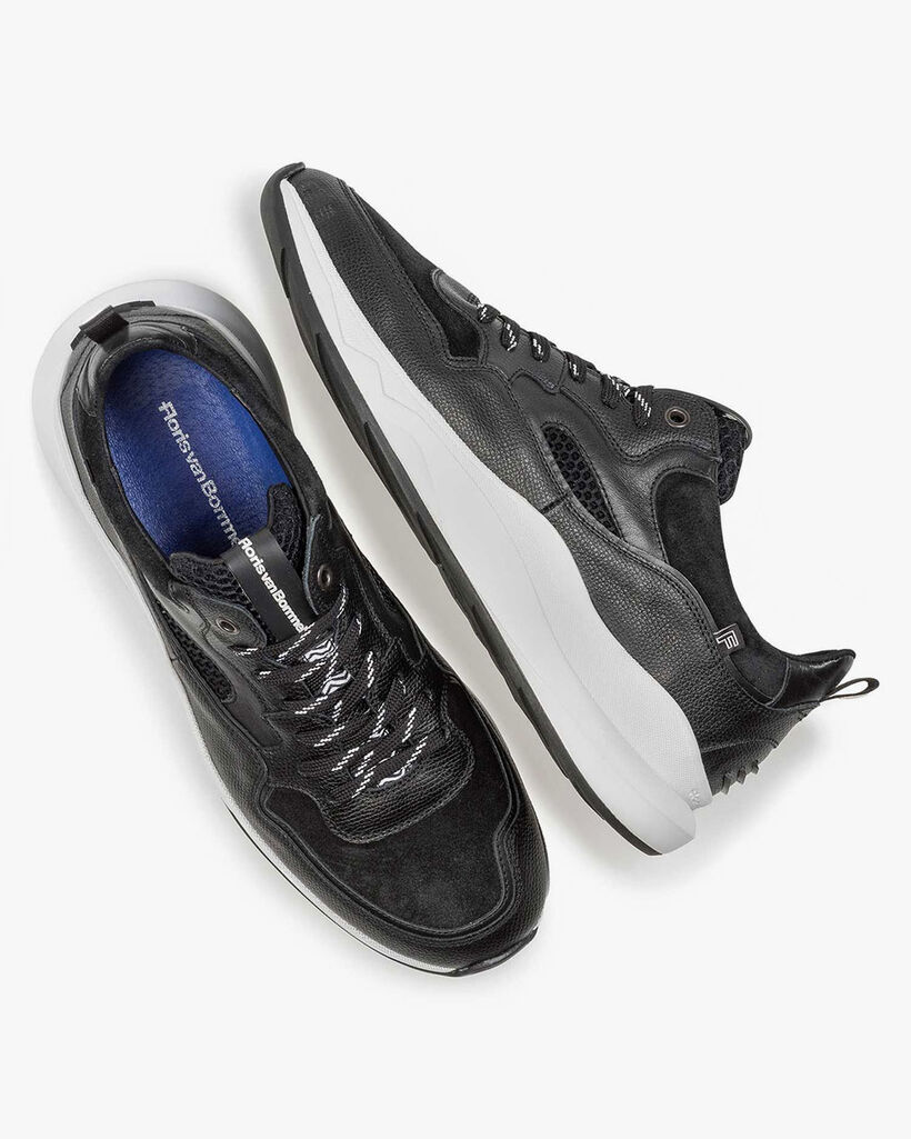 Black calf leather sneaker
