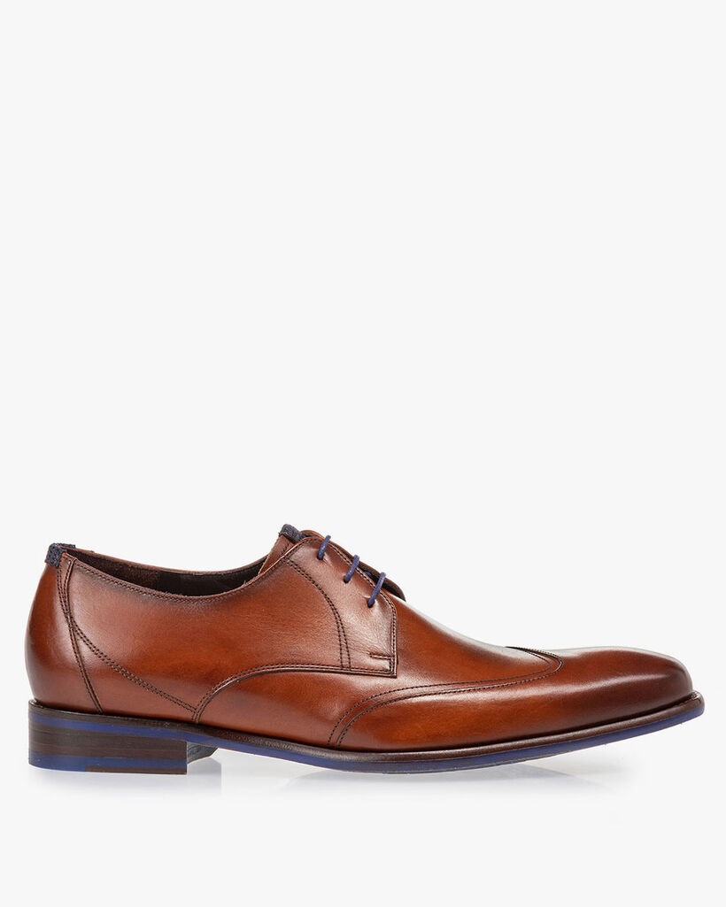 Lace shoe cognac calf leather