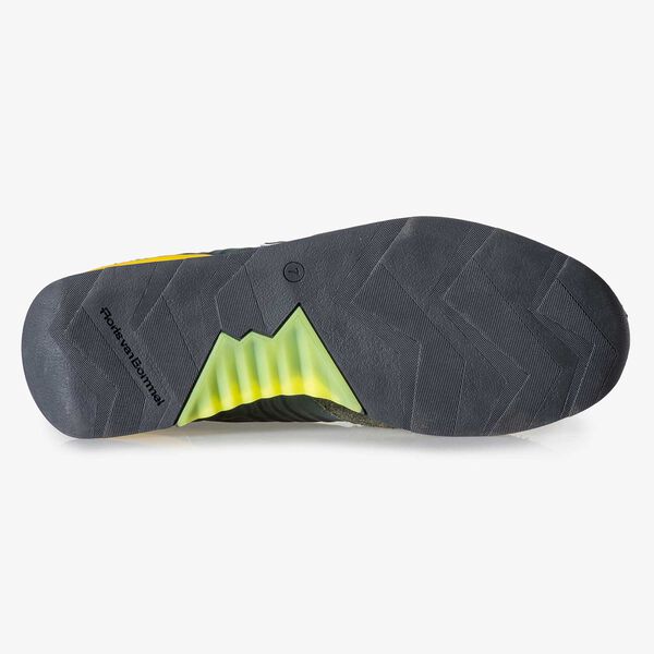 Green-yellow suede leather sneaker