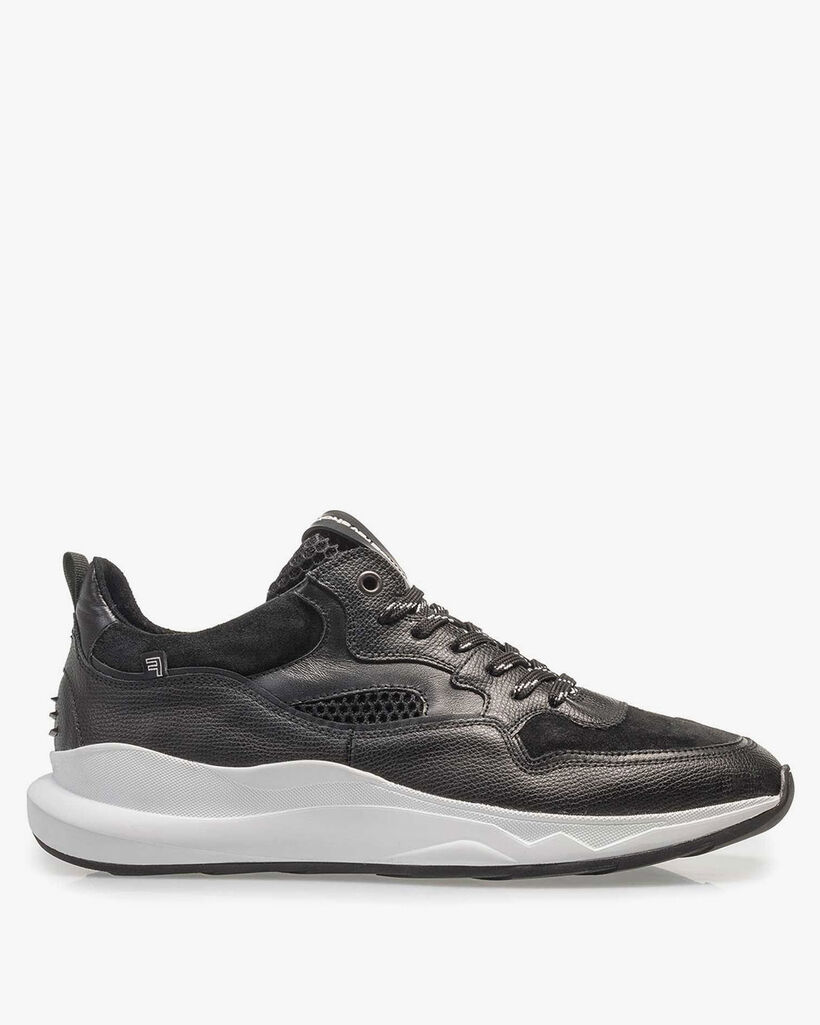 Black calf leather sneaker