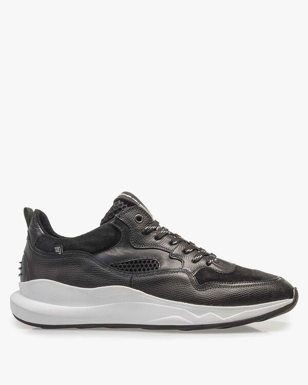 Black calf leather sneaker