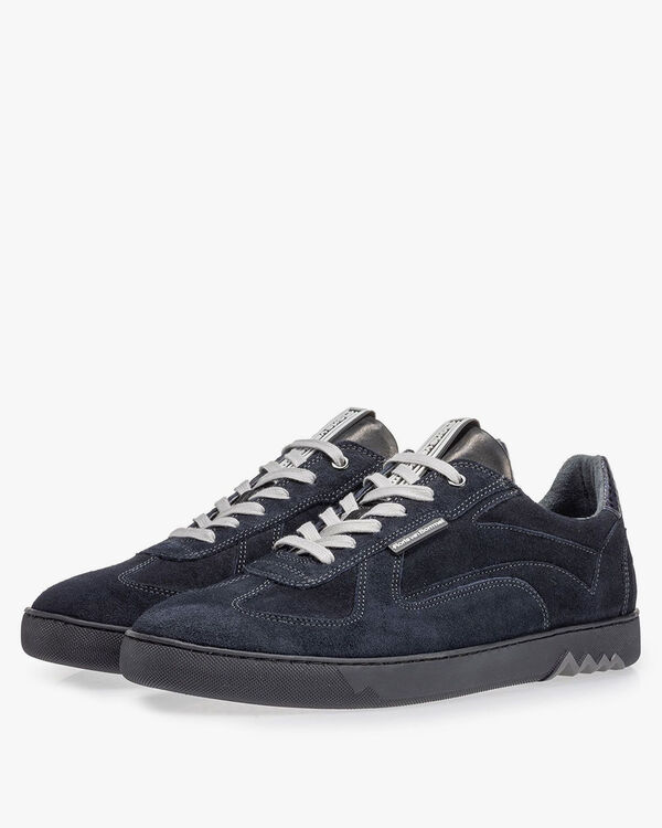 Sneaker dark blue suede leather
