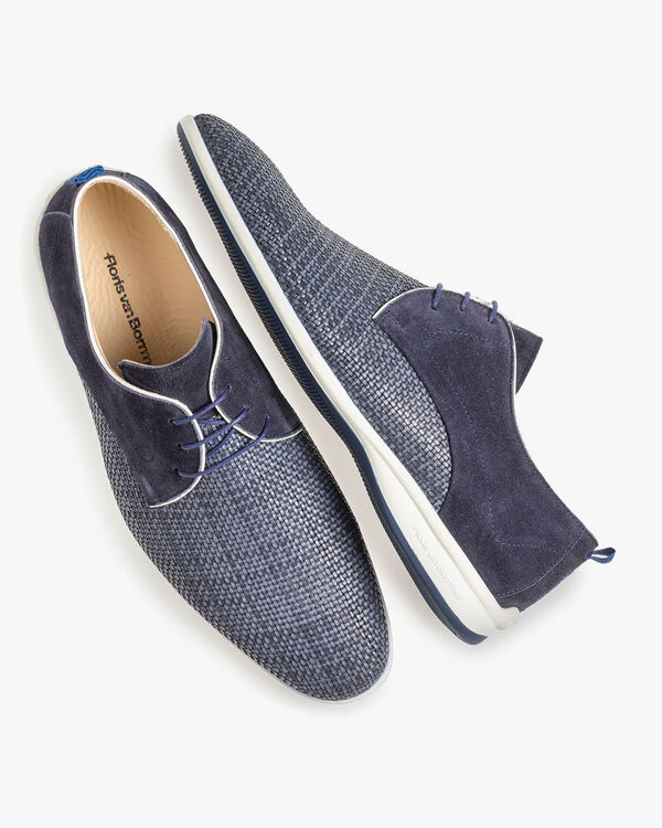 Blue braided lace shoe