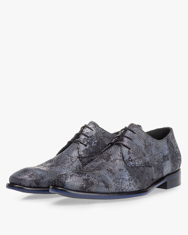 Lace shoe suede blue