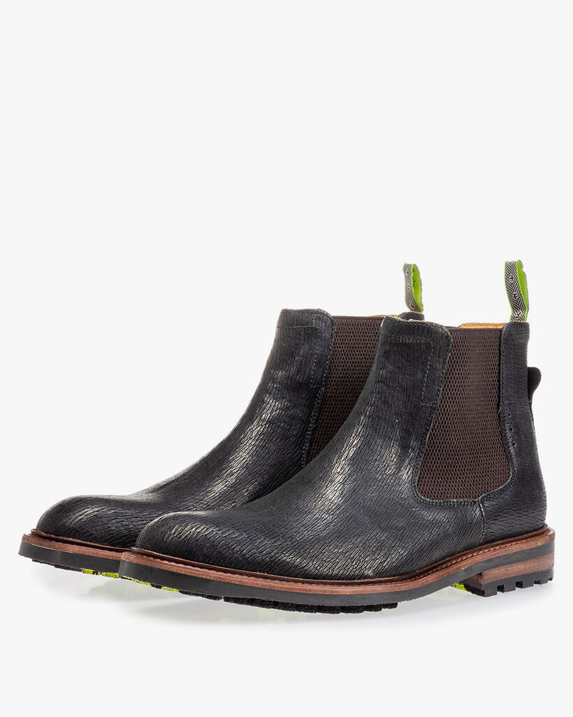 Chelsea boot black with print