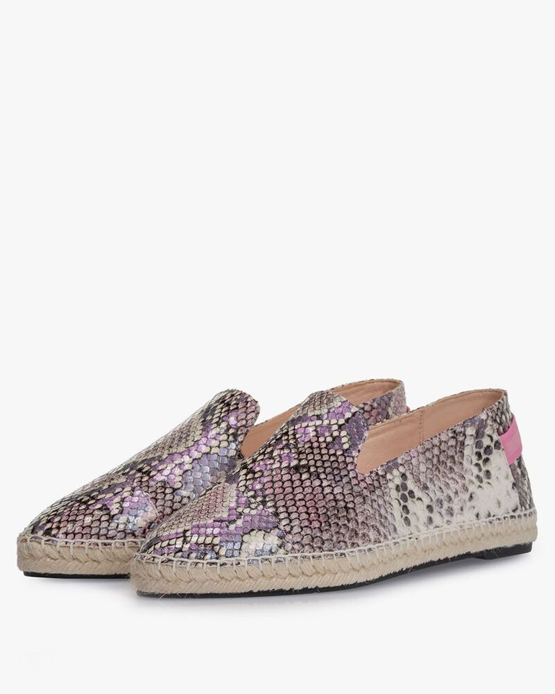 Espadrille printed leather pink