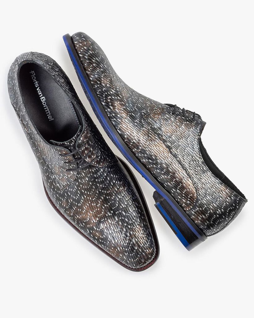 Lace shoe metallic bronze