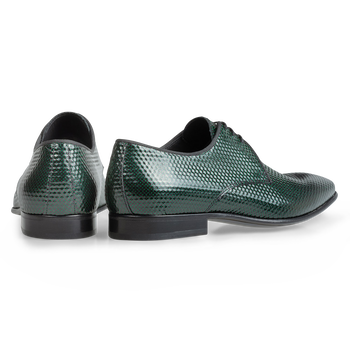 Lace shoe printed leather green
