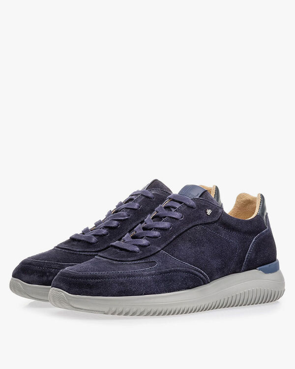 Blue suede leather sneaker