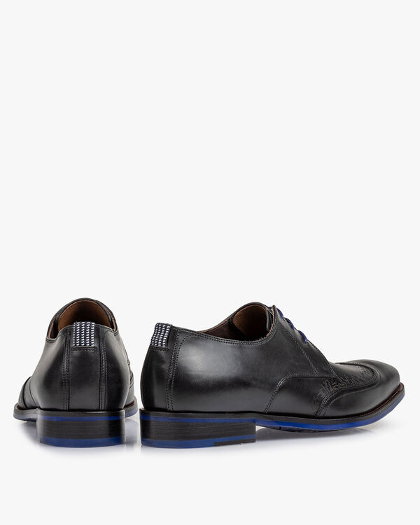 Lace shoe black calf leather