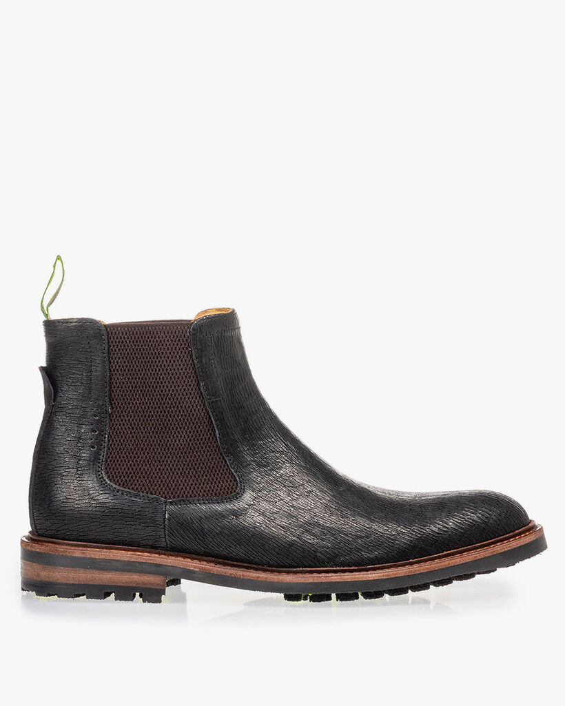 Chelsea boot black with print