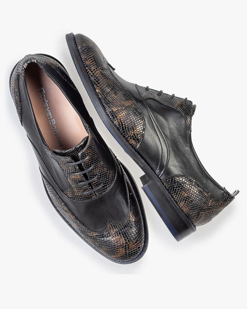 Lace shoe croco print copper