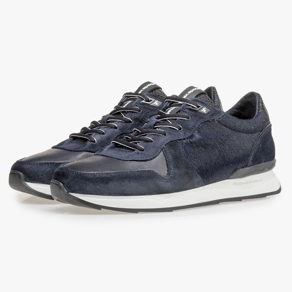 Blue suede leather sneaker