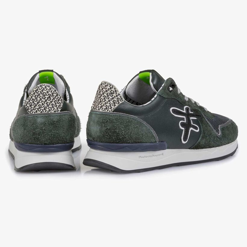 Dark green calf leather sneaker