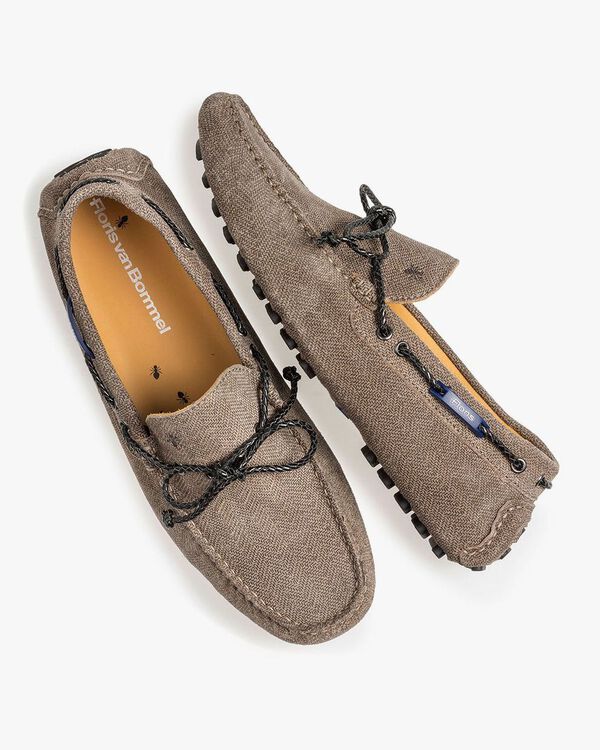 Calf suede leather moccasin