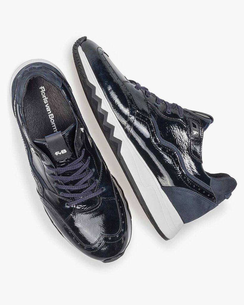 Blue patent leather sneaker