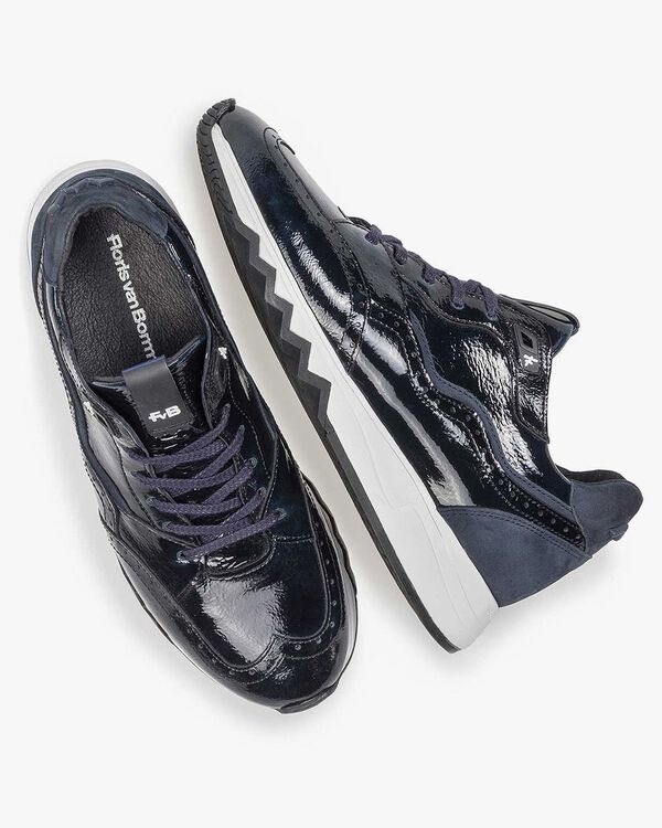 Blue patent leather sneaker