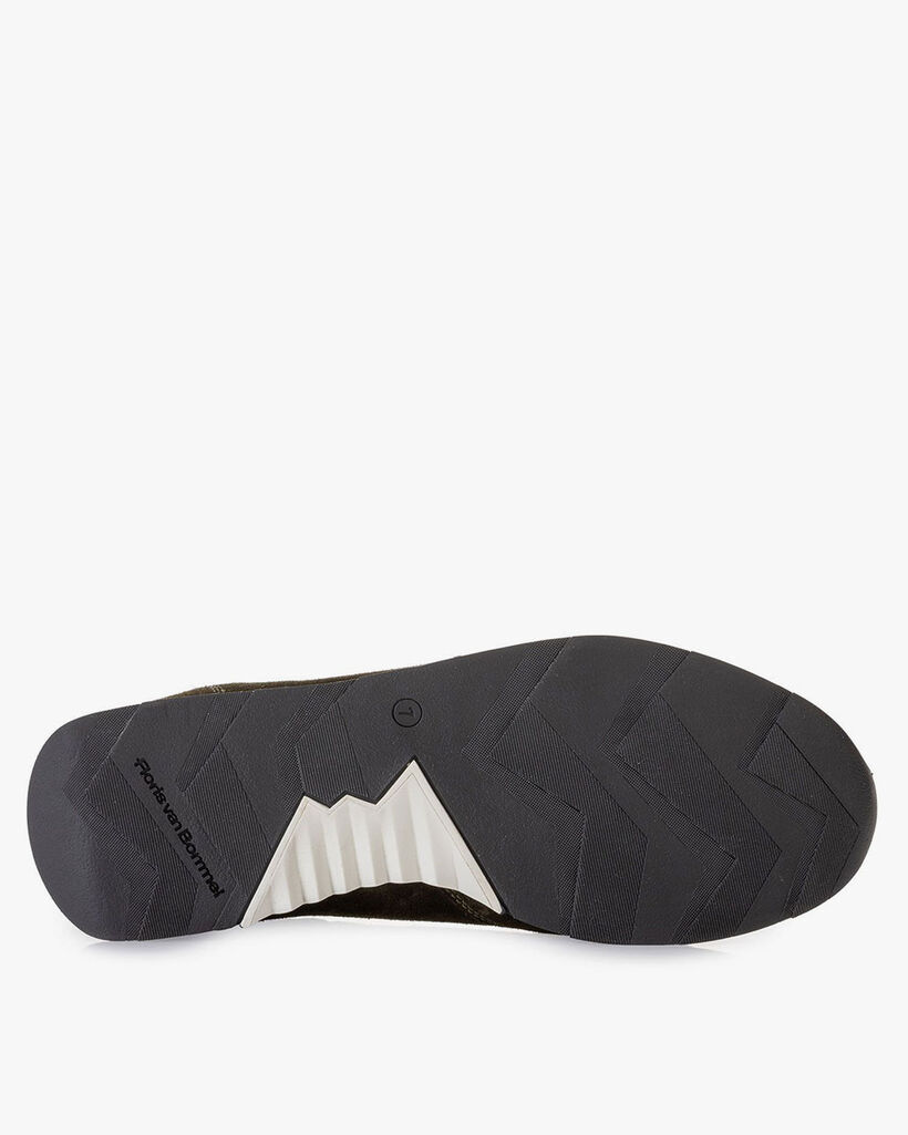 Sneaker suede leather dark green