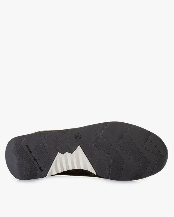 Sneaker suede leather dark green
