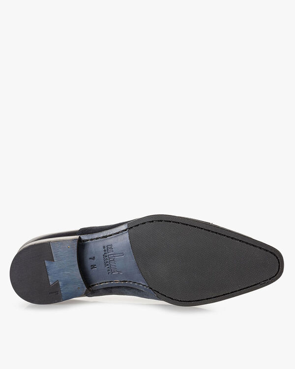 Lace shoe calf lather blue