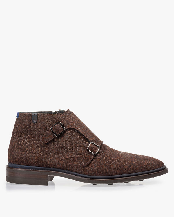 Boot with buckle closure dark brown