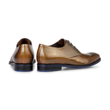 Lace shoe patent leather green